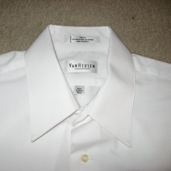 Van Heusen Short Sleeve Dress Shirt White Sz 15.5 Lot of 3 - Picture 8 of 16